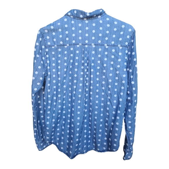 BDG Polka Dot Chambray Denim Shirt Size L - Picture 4 of 5
